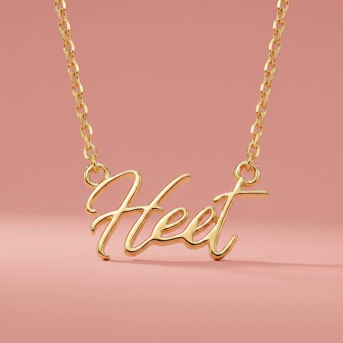 Elegant Script Name Pendant in Gold Finish | Tinyfacets | custom name necklace gold finish