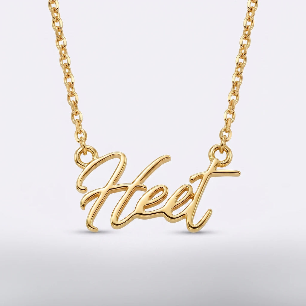 Elegant Script Name Pendant in Gold Finish | Tinyfacets | elegant script name pendant jewelry