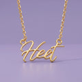 Elegant Script Name Pendant in Gold Finish | Tinyfacets | personalized gold name pendant cursive design