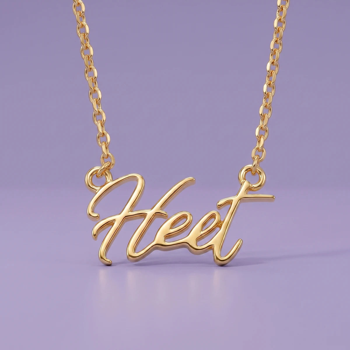 Elegant Script Name Pendant in Gold Finish | Tinyfacets | personalized gold name pendant cursive design