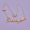 Butterfly Name Necklace in Rose Gold Finish | Tinyfacets | personalized butterfly name necklace rose gold
