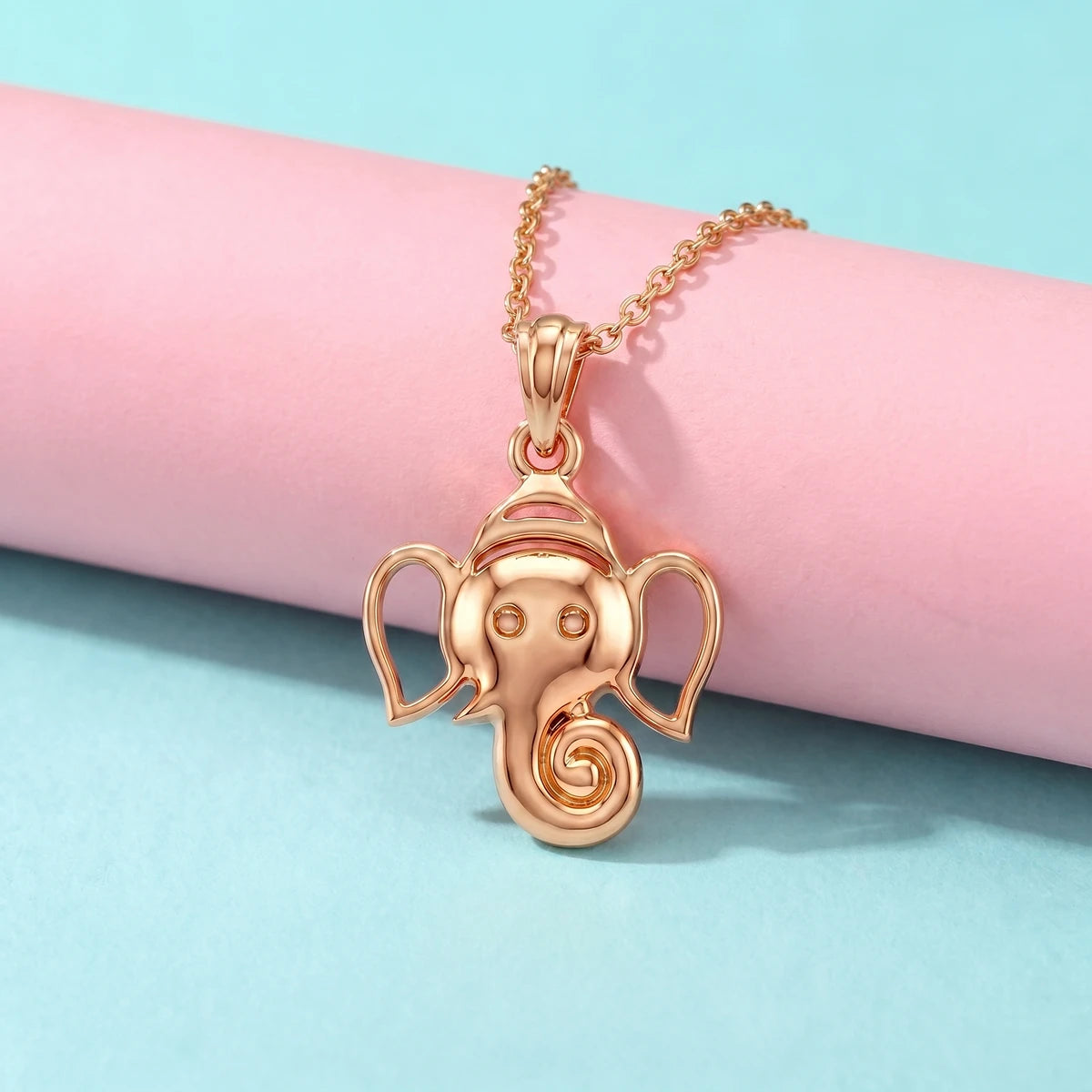 Divine Ganesha pendant necklace in rose gold finish for children