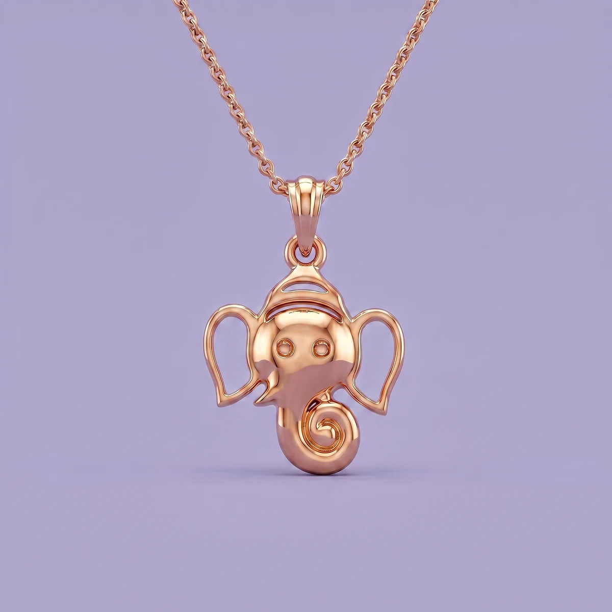 Little Ganesha rose gold necklace with divine Ganpati pendant for kids