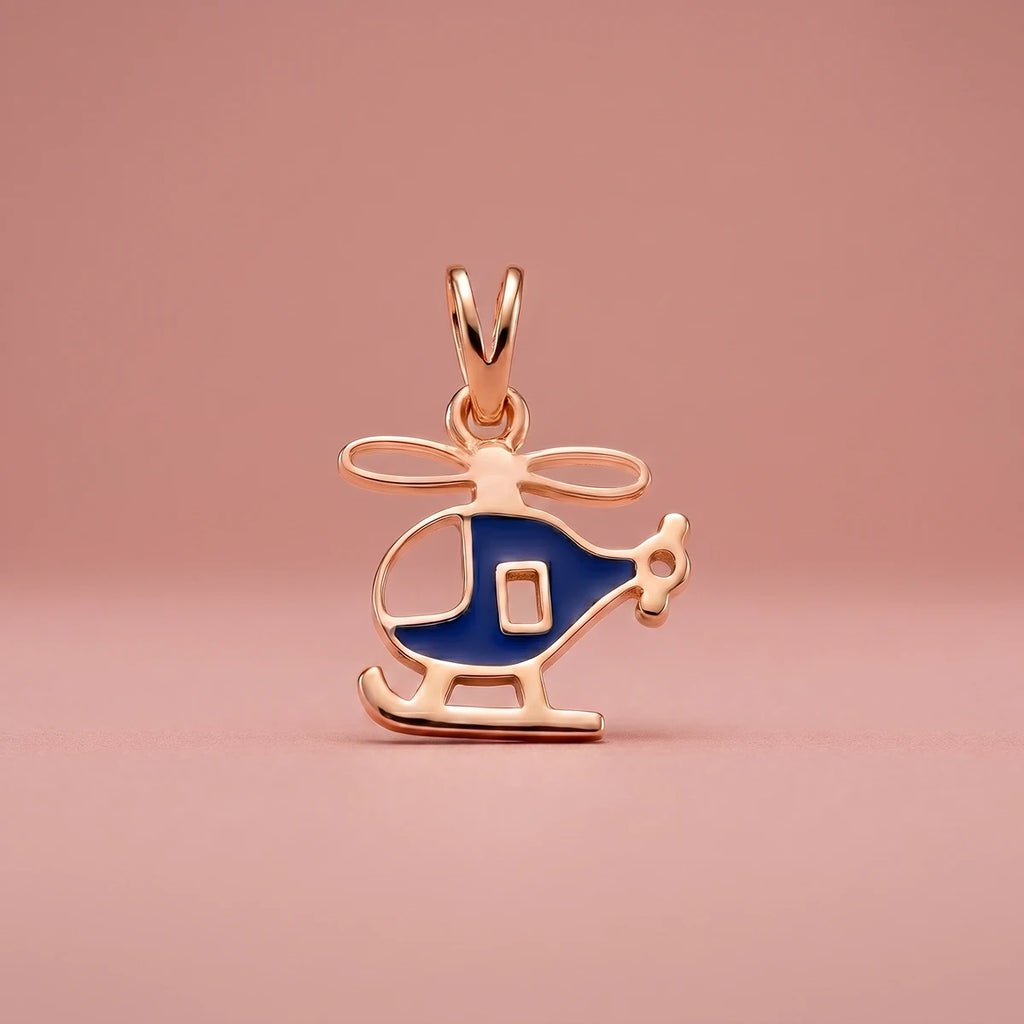 Little Sky Explorer - Helicopter Kids Gold Pendant