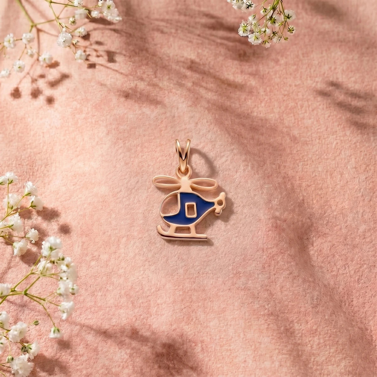 Little Sky Explorer - Helicopter Kids Gold Pendant