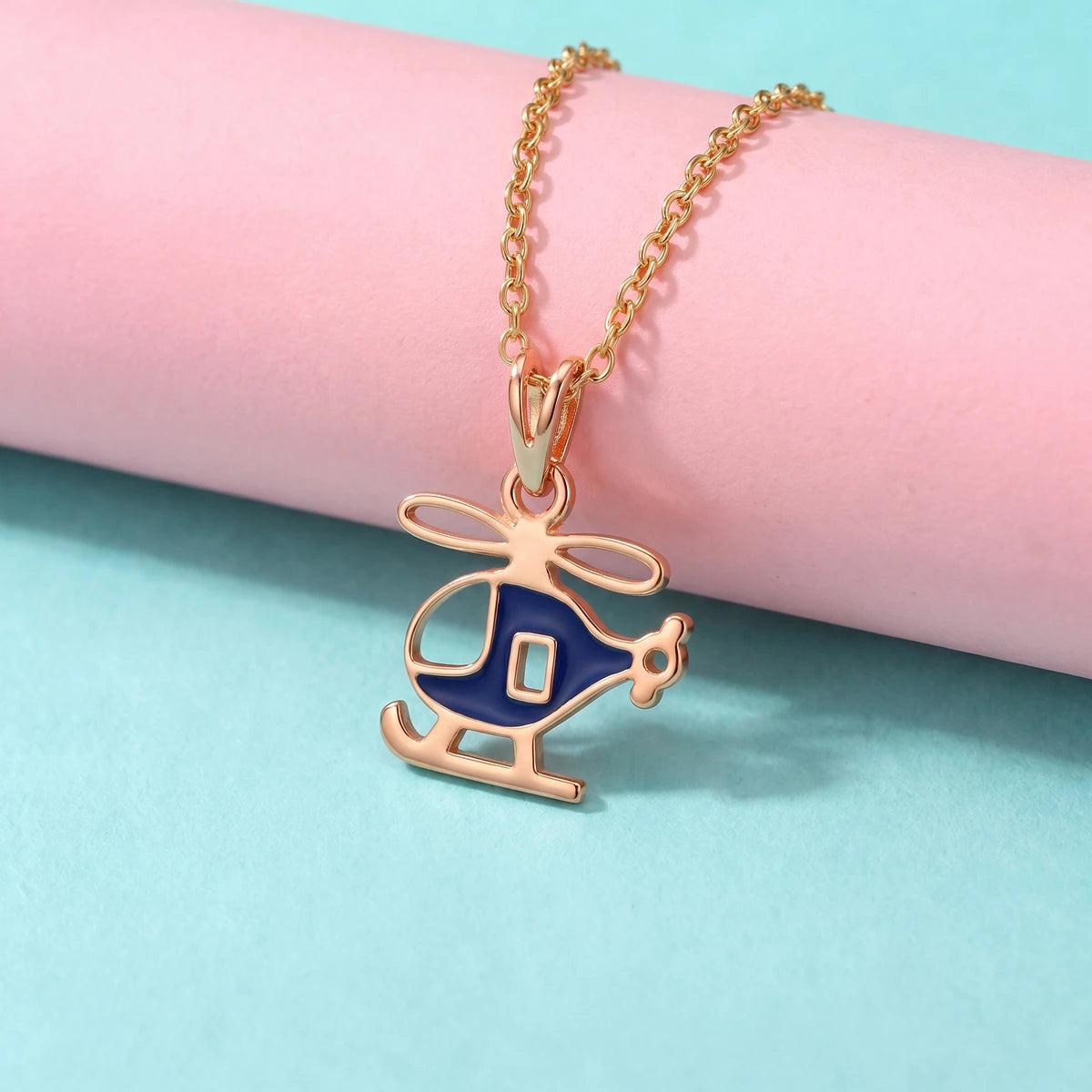 Little Sky Explorer - Helicopter Kids Gold Pendant