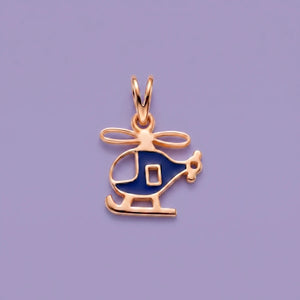Little Sky Explorer - Helicopter Kids Gold Pendant