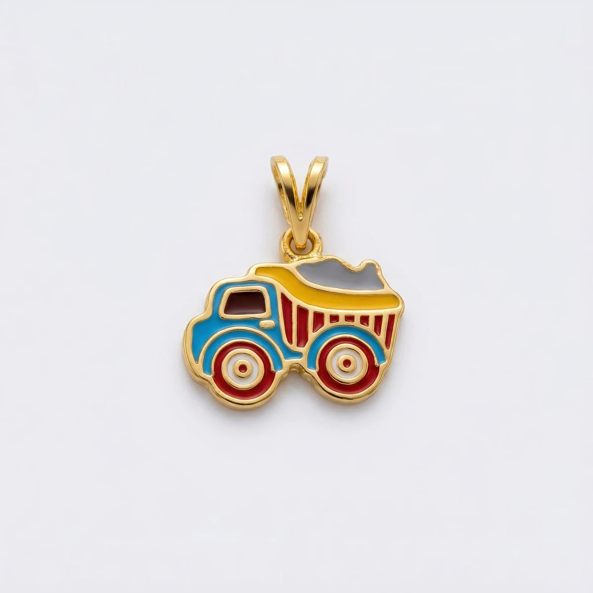 Little Wheels Truck Charm Gold Pendant | Tinyfacets | gold little wheels truck charm gold pendant jewelry
