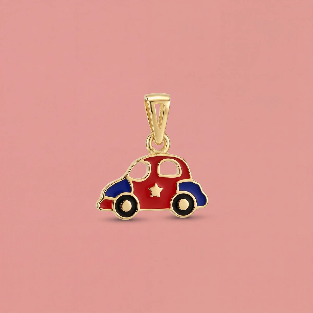 Little Roadster Kids Car Gold Pendant | Tinyfacets | cute little roadster kids car gold pendant design
