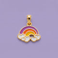 Little Rainbow Dreams - Kids Gold Pendant | Tinyfacets | pastel rainbow gold pendant with cloud design