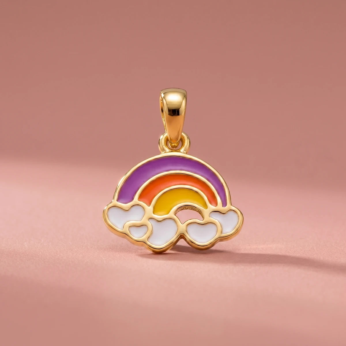 Little Rainbow Dreams - Kids Gold Pendant | Tinyfacets | kids rainbow necklace gold colorful charm