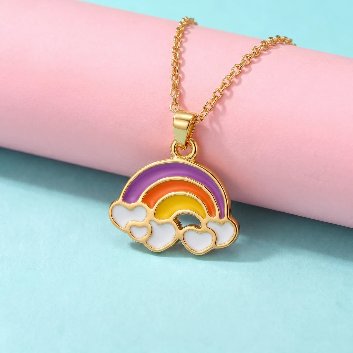 Rainbow Dreams Baby Gold Pendant