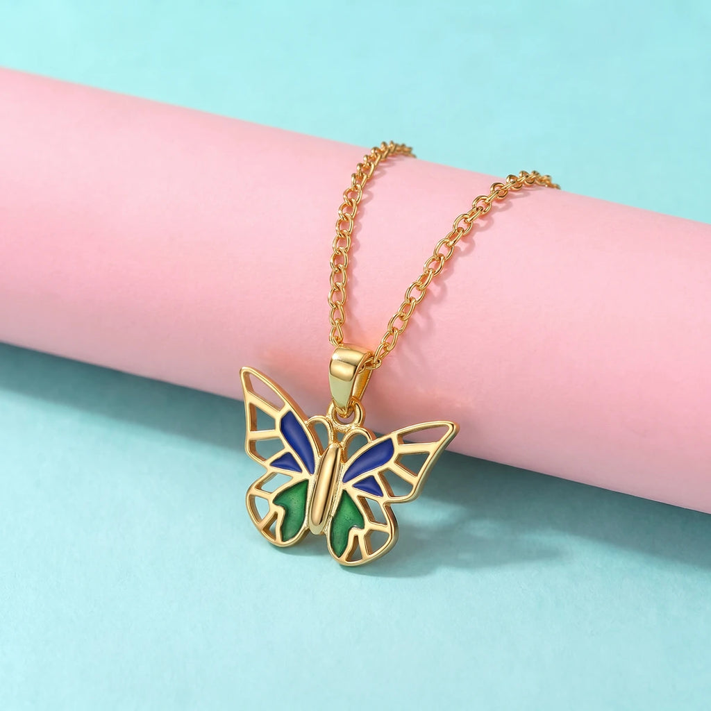 Butterfly Wings Gold Pendant