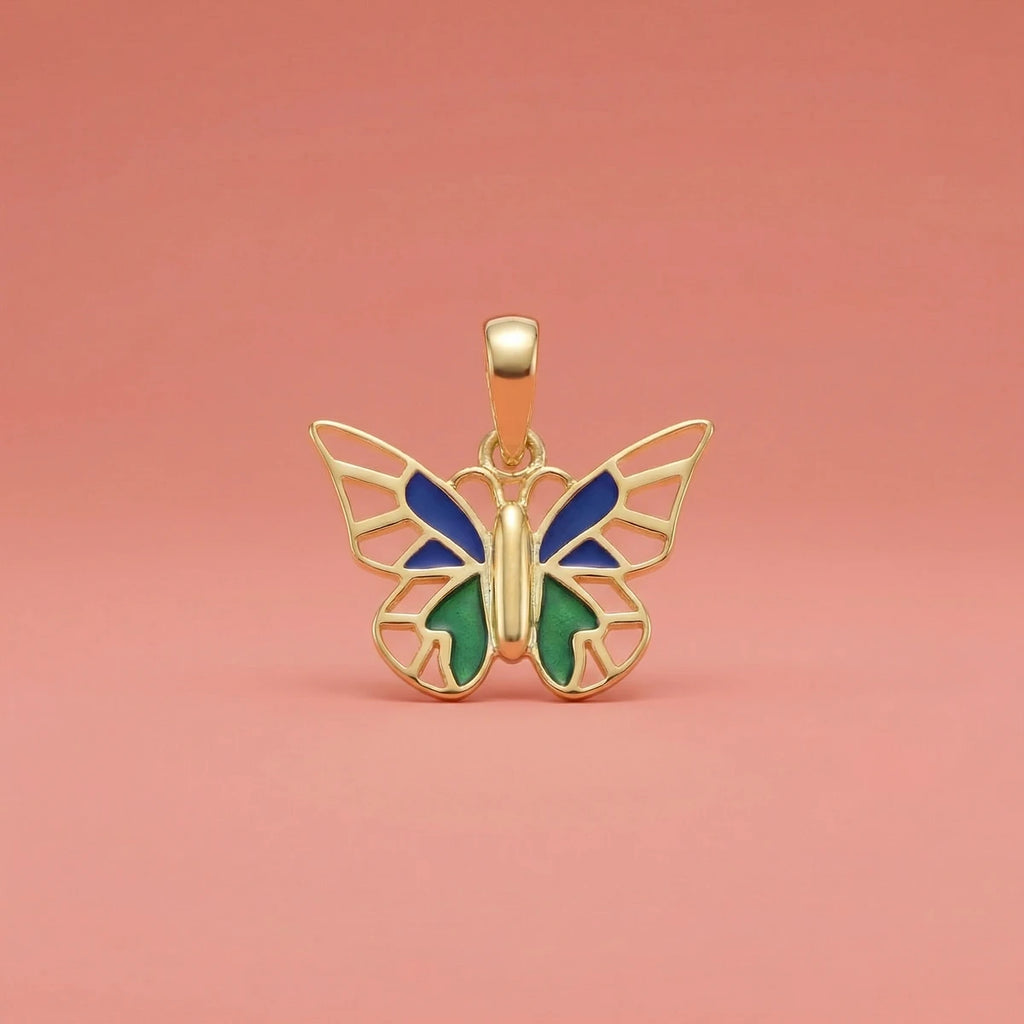 Twinkle Wings Butterfly Gold Pendant | Tinyfacets | cute twinkle wings butterfly gold pendant design