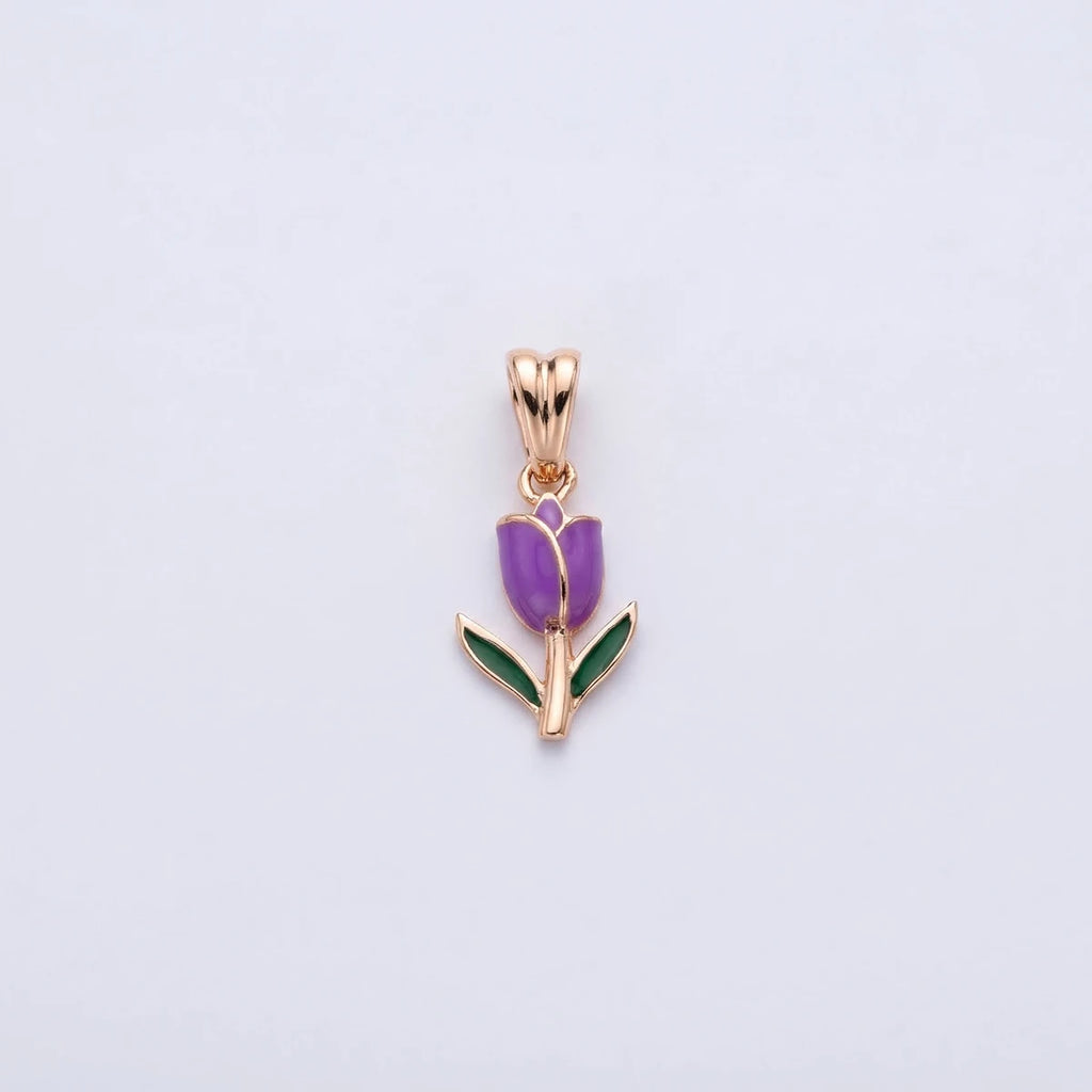 Little Tulip Bloom Gold Pendant | Tinyfacets | gold little tulip bloom gold pendant jewelry
