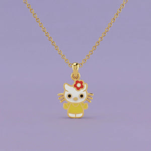 Little Kitty Enamel Gold Pendant