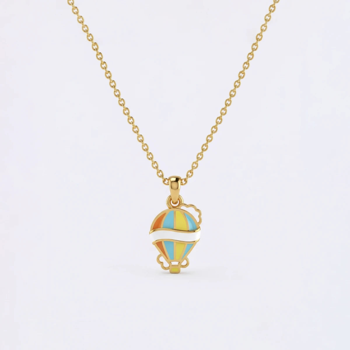 Little Sky Adventure Balloon Gold Pendant | Tinyfacets | gold little sky adventure balloon gold pendant jewelry