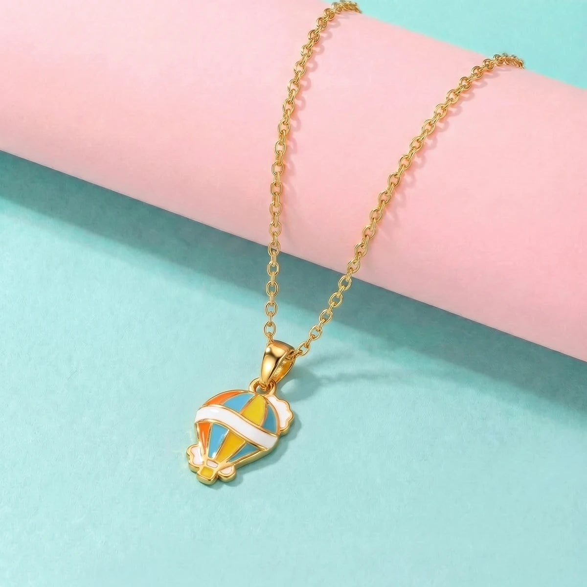 Little Sky Adventure Balloon Gold Pendant | Tinyfacets | everyday little sky adventure balloon gold pendant wear