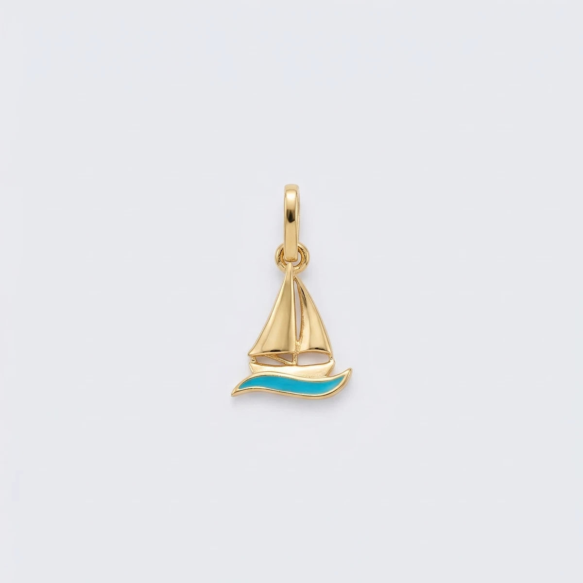 Sailboat Wave Gold Pendant | Tinyfacets | gold sailboat wave gold pendant jewelry