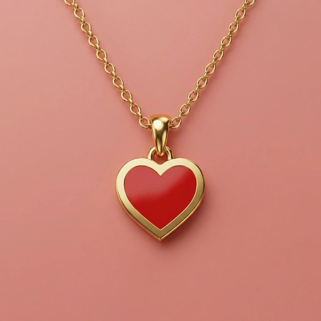Little Love Heart Gold Pendant | Tinyfacets | cute little love heart gold pendant design