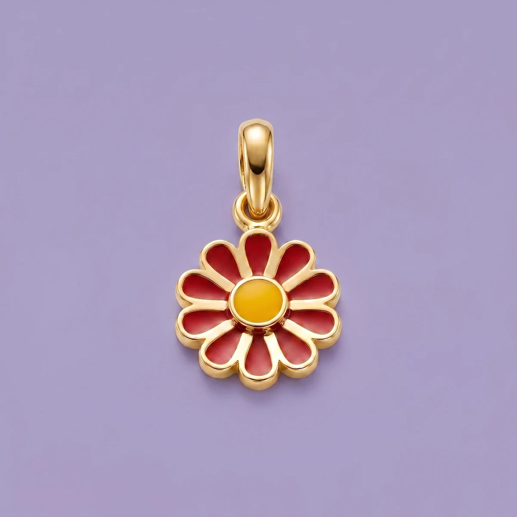 Little Bloom - Flower Kids Gold Pendant | Tinyfacets | flower gold pendant for kids