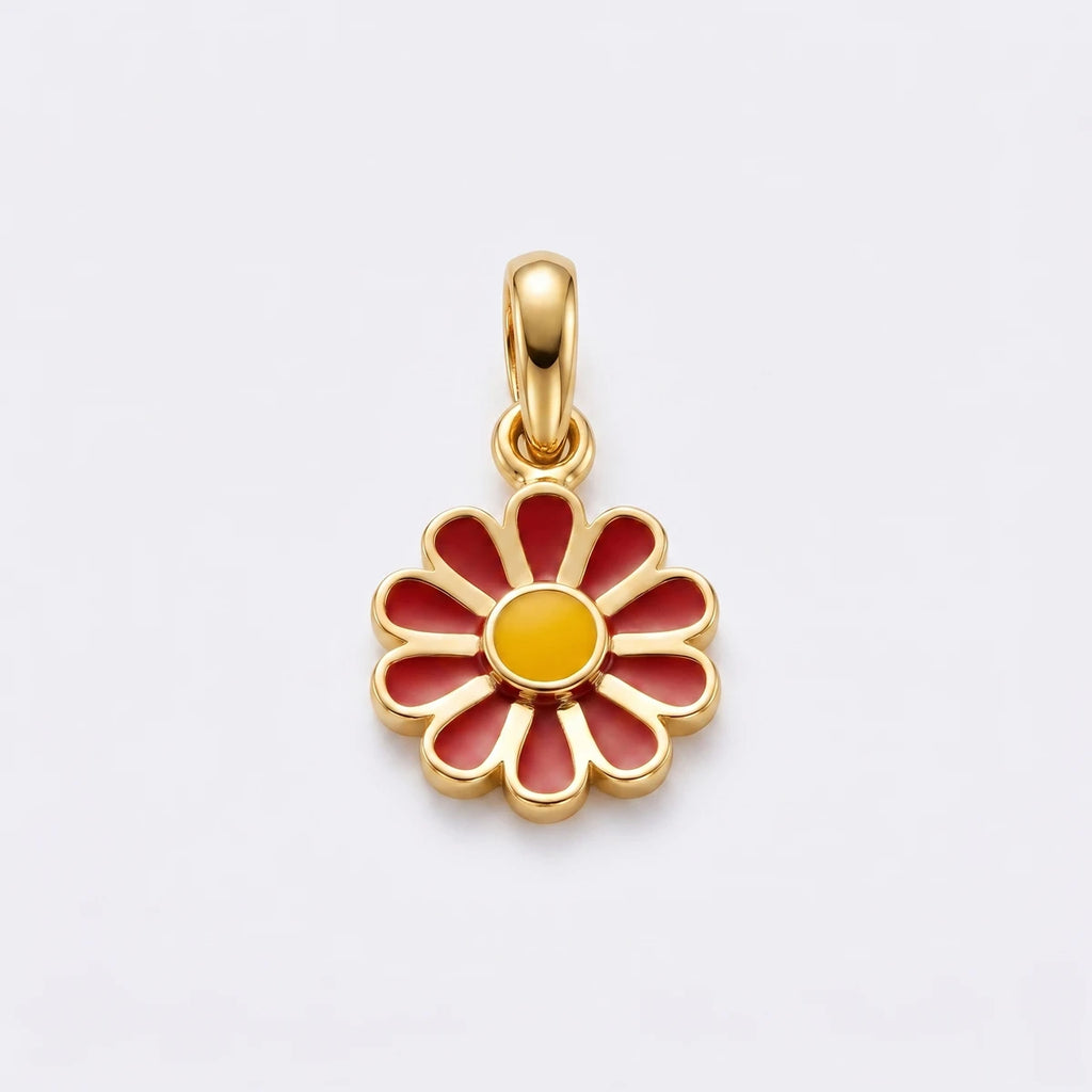 Little Bloom - Flower Kids Gold Pendant | Tinyfacets | cute flower pendant everyday jewelry