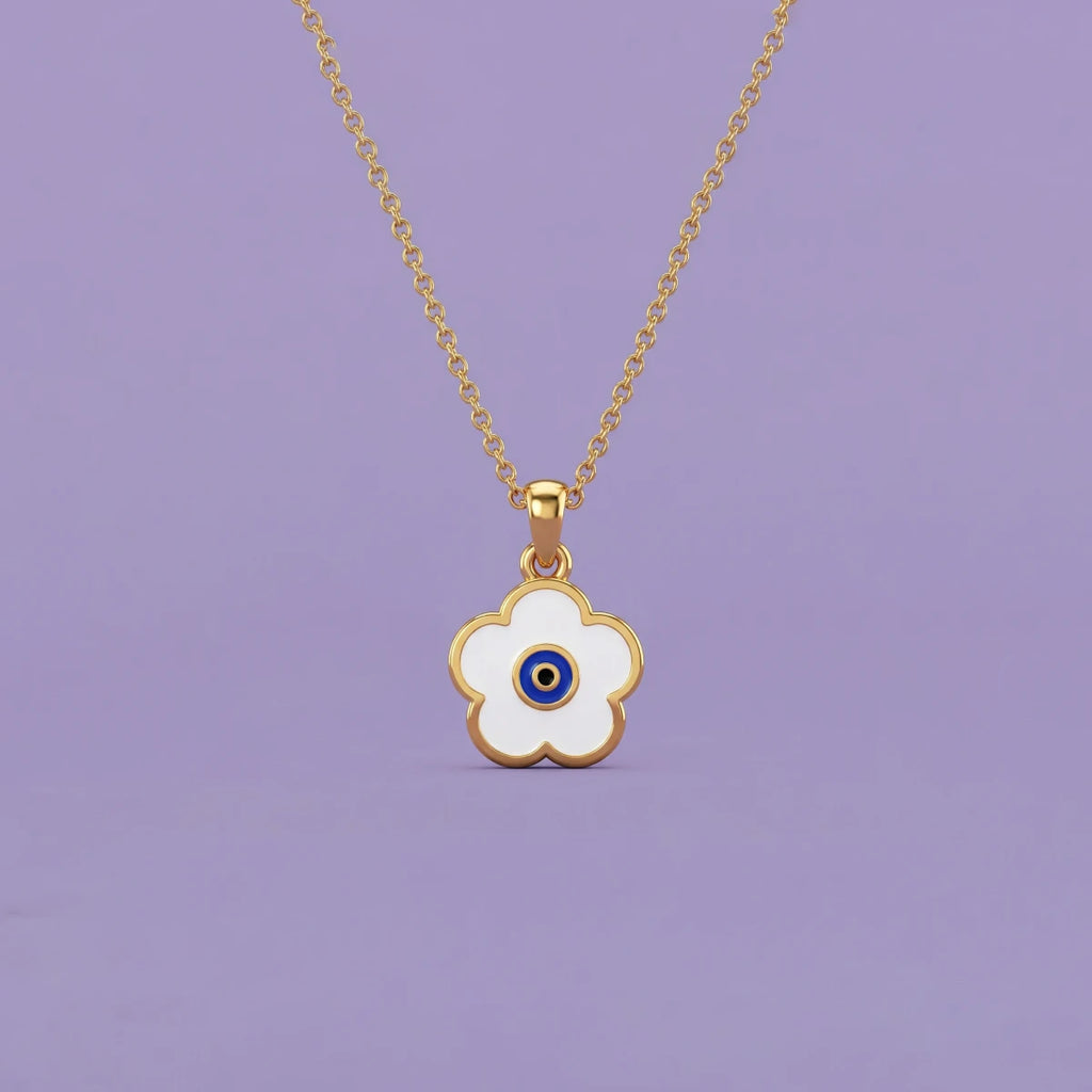 Evil Eye Blossom Gold Pendant | Tinyfacets | evil eye blossom gold pendant