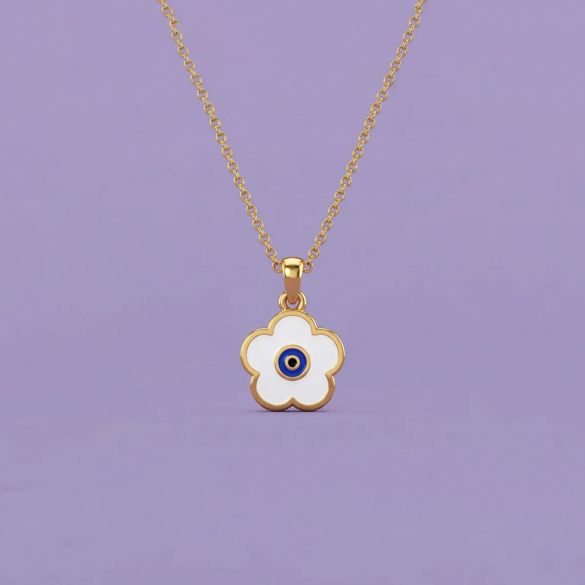 Evil Eye Blossom Gold Pendant | Tinyfacets | evil eye blossom gold pendant