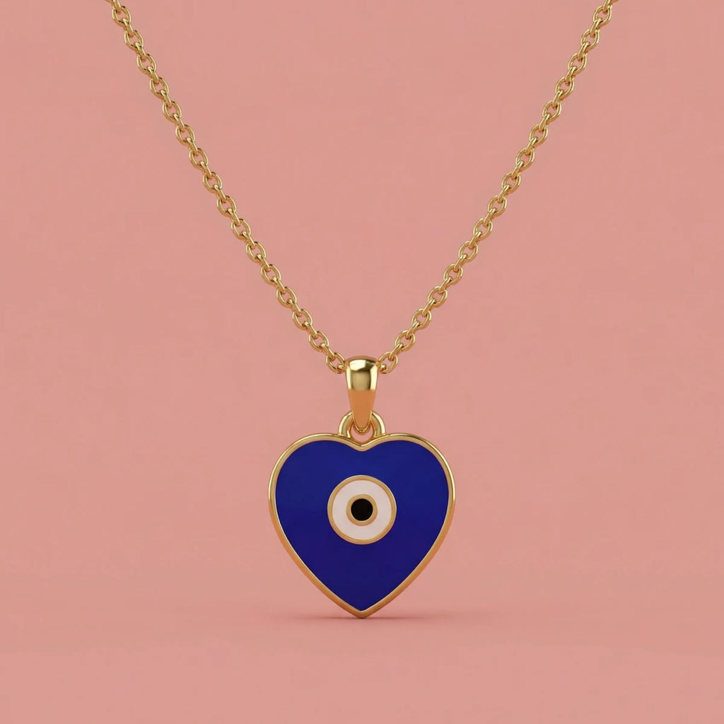 Little Guardian Heart Evil Eye Pendant | Tinyfacets | cute little guardian heart evil eye pendant design