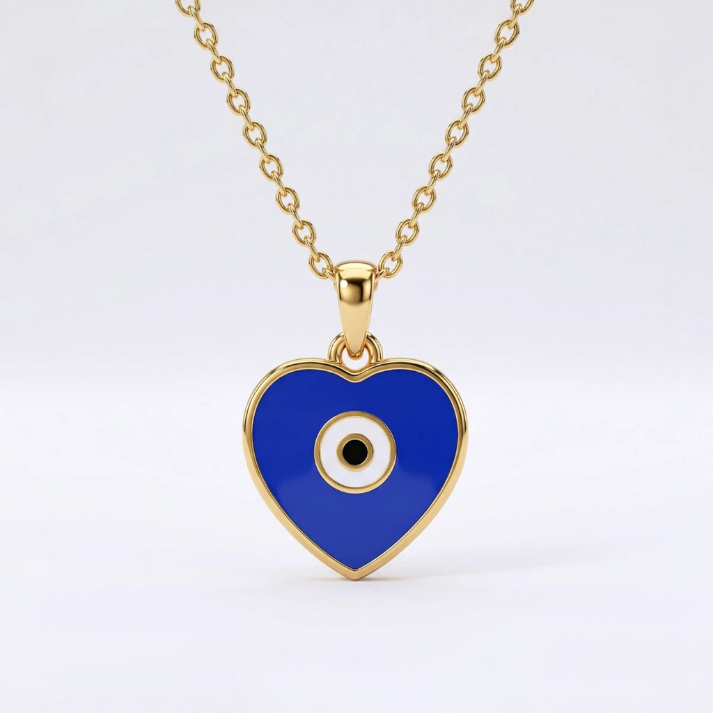 Little Guardian Heart Evil Eye Pendant | Tinyfacets | gold little guardian heart evil eye pendant jewelry