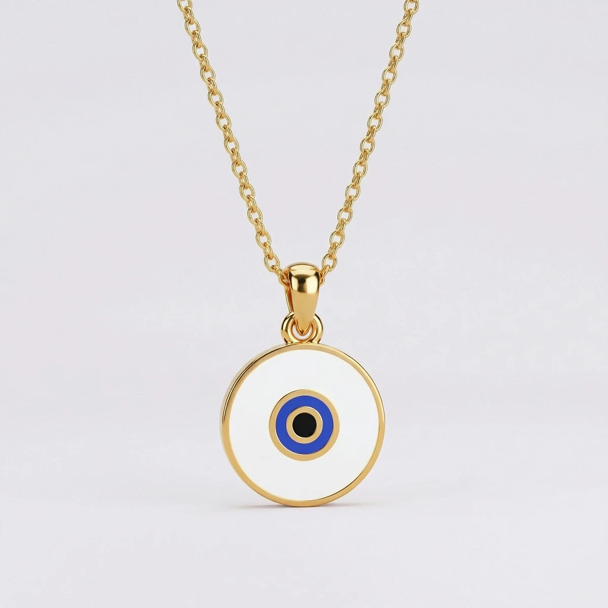 Classic Evil Eye Disc Gold Pendant | Tinyfacets | gold classic evil eye disc gold pendant jewelry