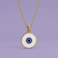 Classic Evil Eye Disc Gold Pendant | Tinyfacets | classic evil eye disc gold pendant