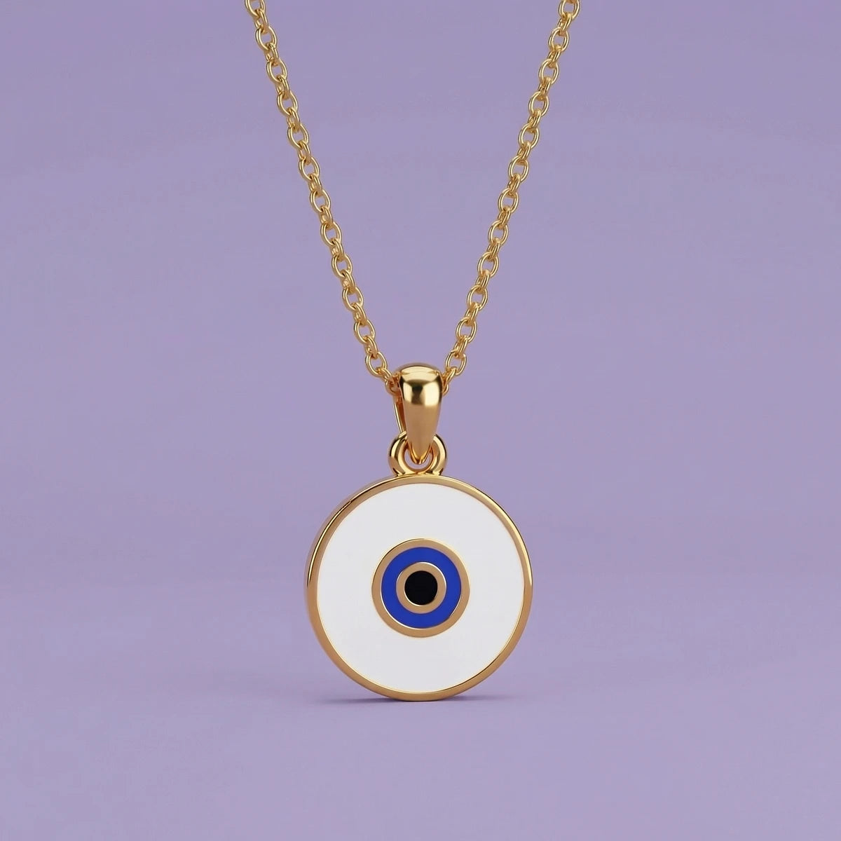 Classic Evil Eye Disc Gold Pendant | Tinyfacets | classic evil eye disc gold pendant