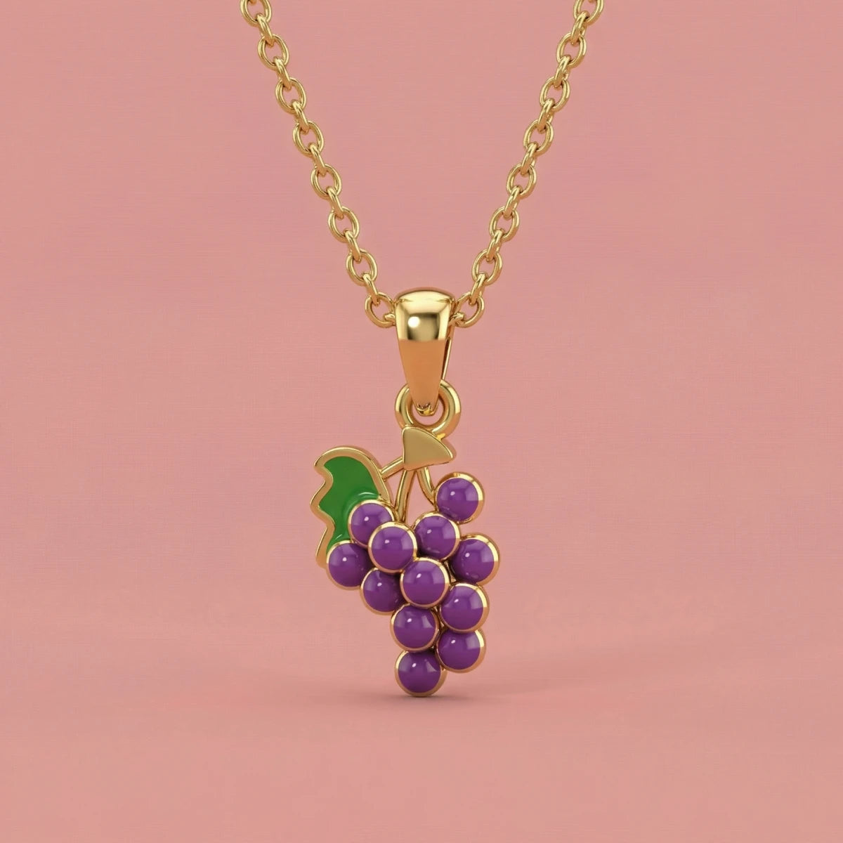Grape Delight Gold Pendant | Tinyfacets | cute grape delight gold pendant design