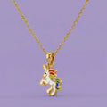 Rainbow Unicorn Kids Gold Pendant | Tinyfacets | rainbow unicorn kids gold pendant
