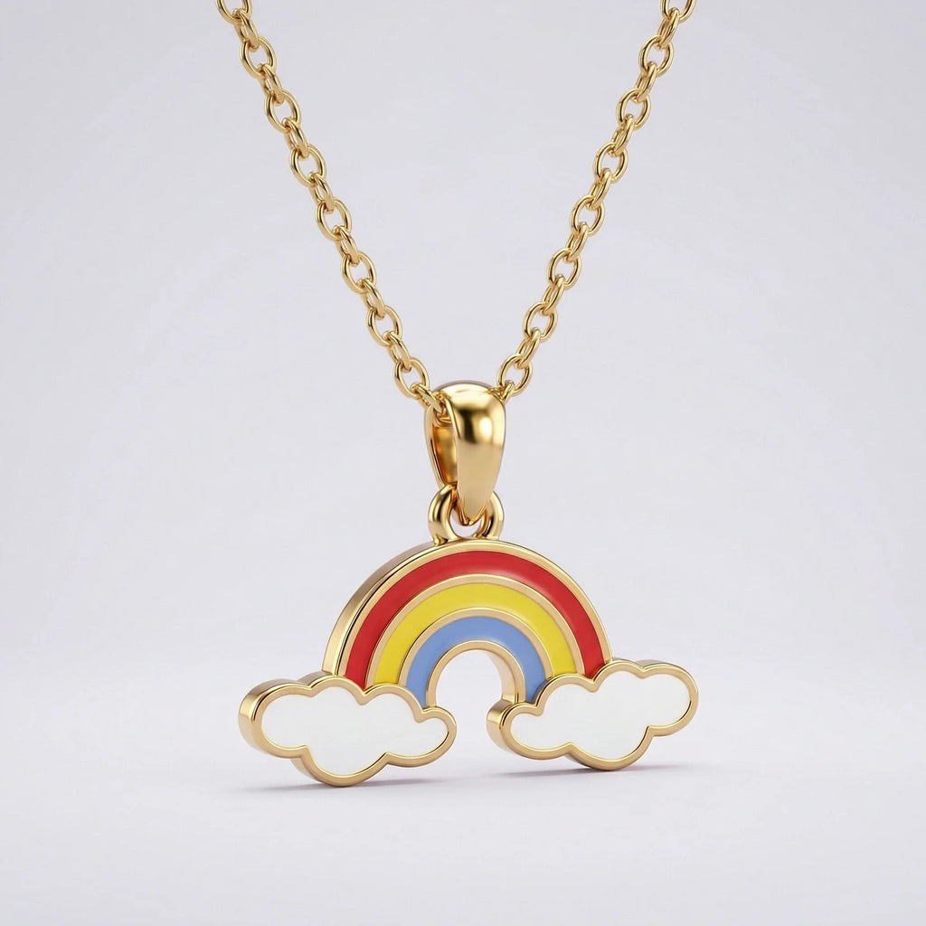 Little Rainbow Dream Gold Pendant | Tinyfacets | gold little rainbow dream gold pendant jewelry