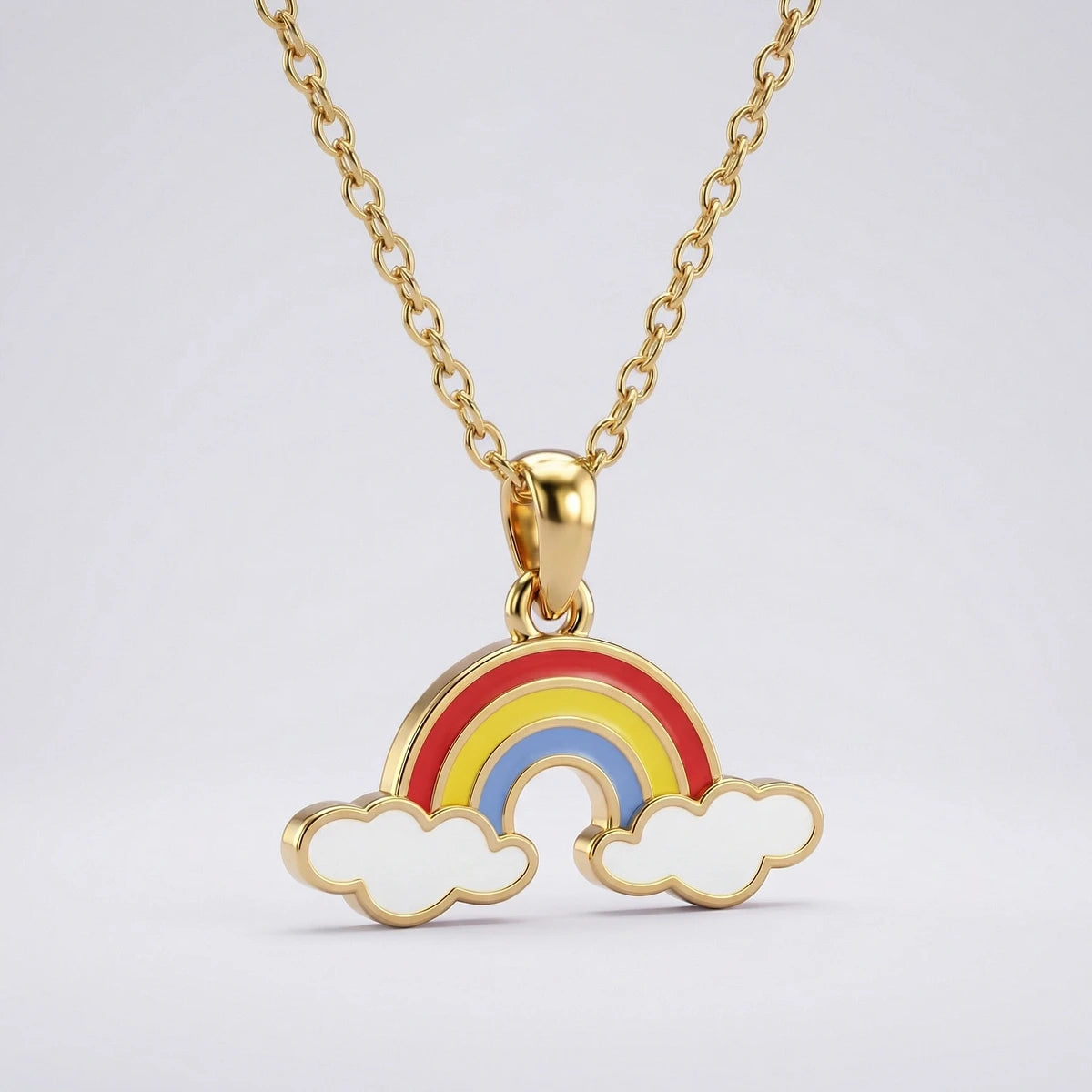 Little Rainbow Dream Gold Pendant | Tinyfacets | gold little rainbow dream gold pendant jewelry