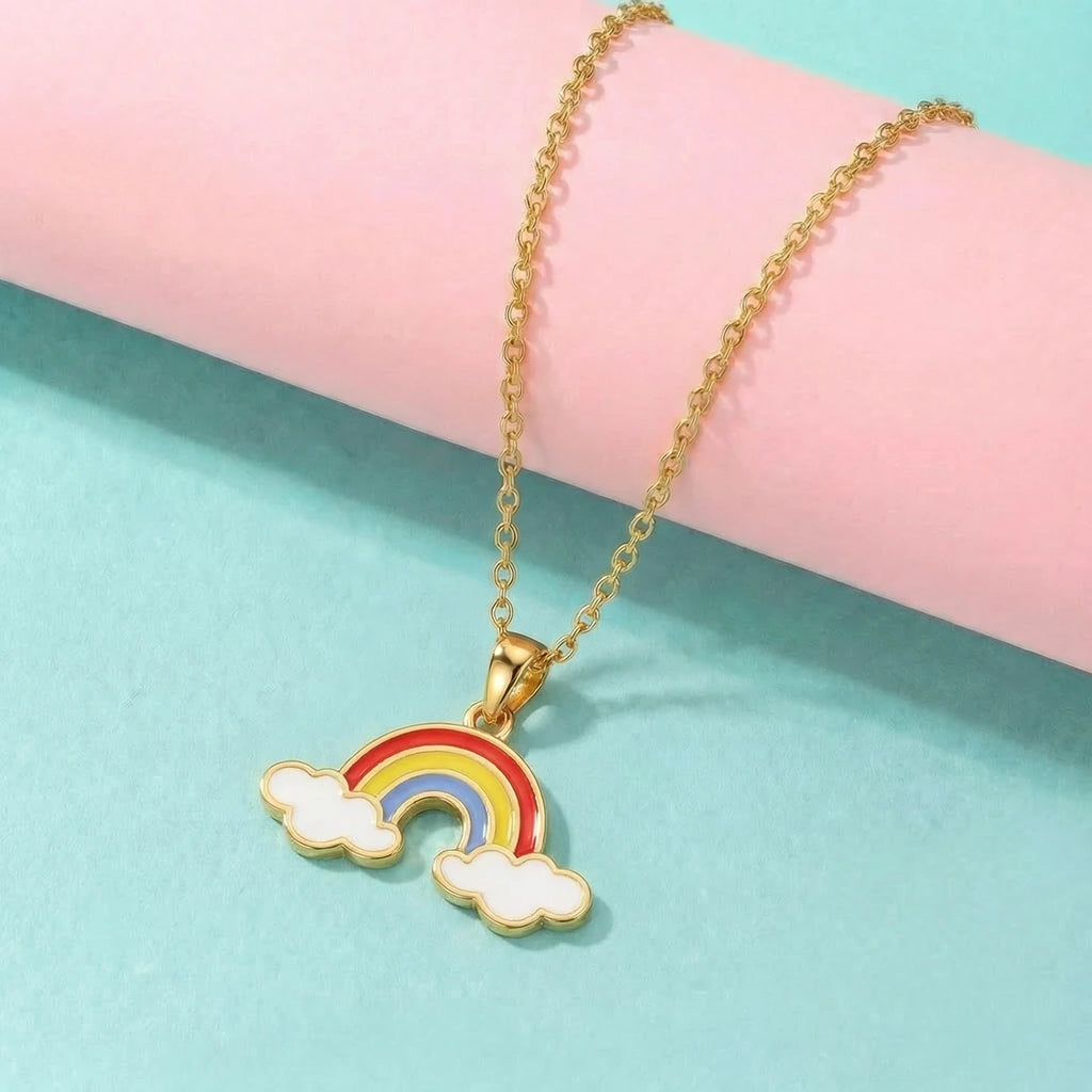 Little Rainbow Dream Gold Pendant | Tinyfacets | everyday little rainbow dream gold pendant wear