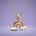 Little Rainbow Dream Gold Pendant | Tinyfacets | little rainbow dream gold pendant