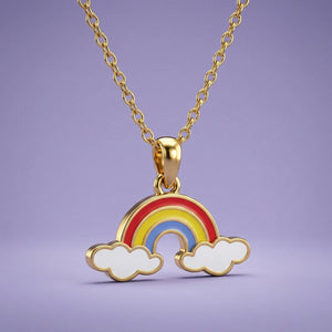Rainbow Cloud Gold Pendant