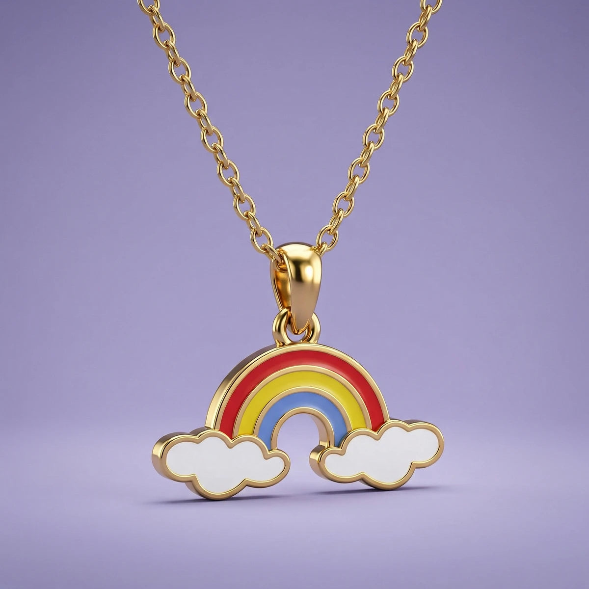 Little Rainbow Dream Gold Pendant | Tinyfacets | little rainbow dream gold pendant