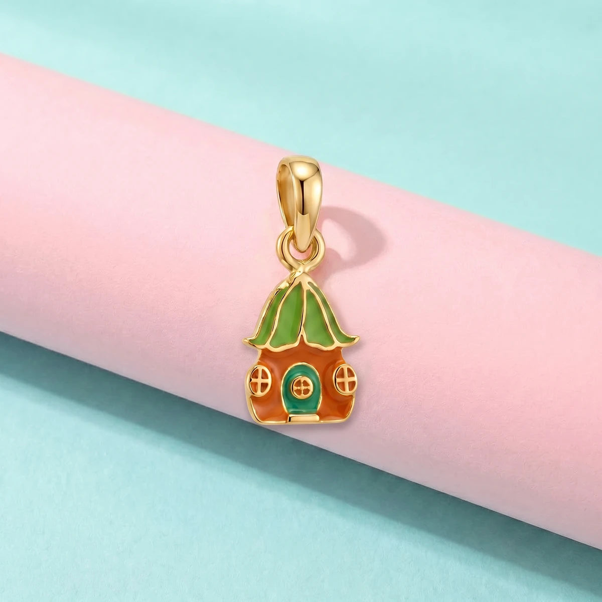 Enchanted Cottage Gold Pendant | Tinyfacets | story inspired gold pendant
