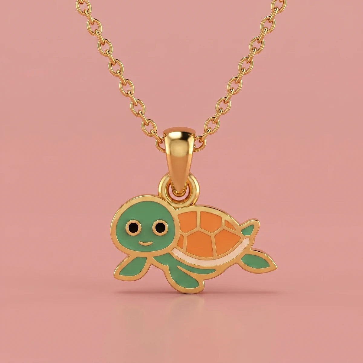 Little Turtle Charm Gold Pendant | Tinyfacets | cute turtle jewelry gold design