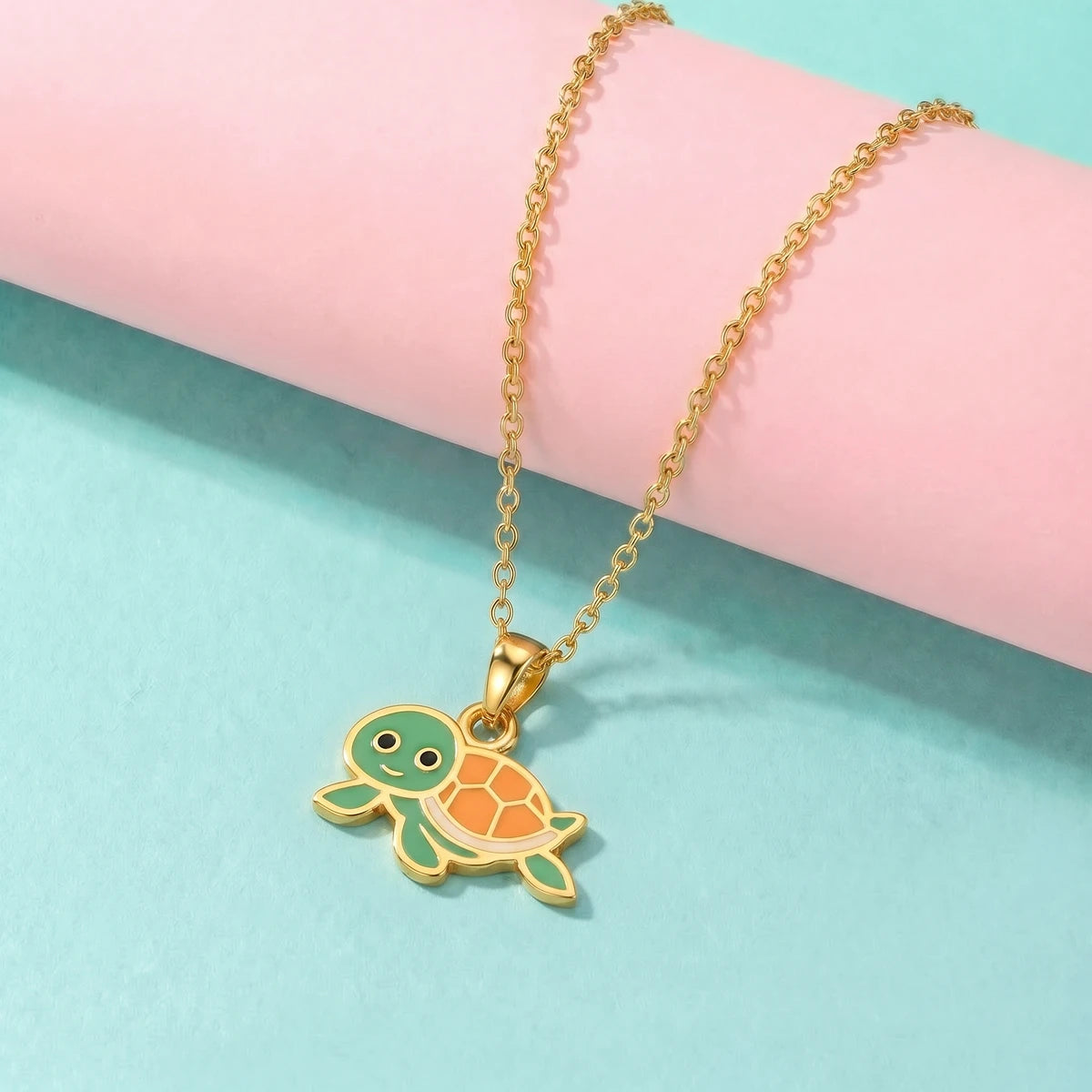 Little Turtle Charm Gold Pendant | Tinyfacets | playful turtle charm pendant