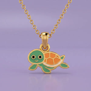 Tiny Turtle Gold Pendant for Kids