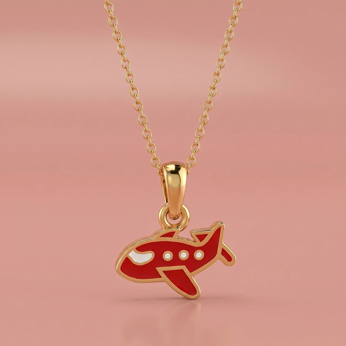 Sky Explorer Aeroplane Gold Pendant | Tinyfacets | airplane charm necklace gold
