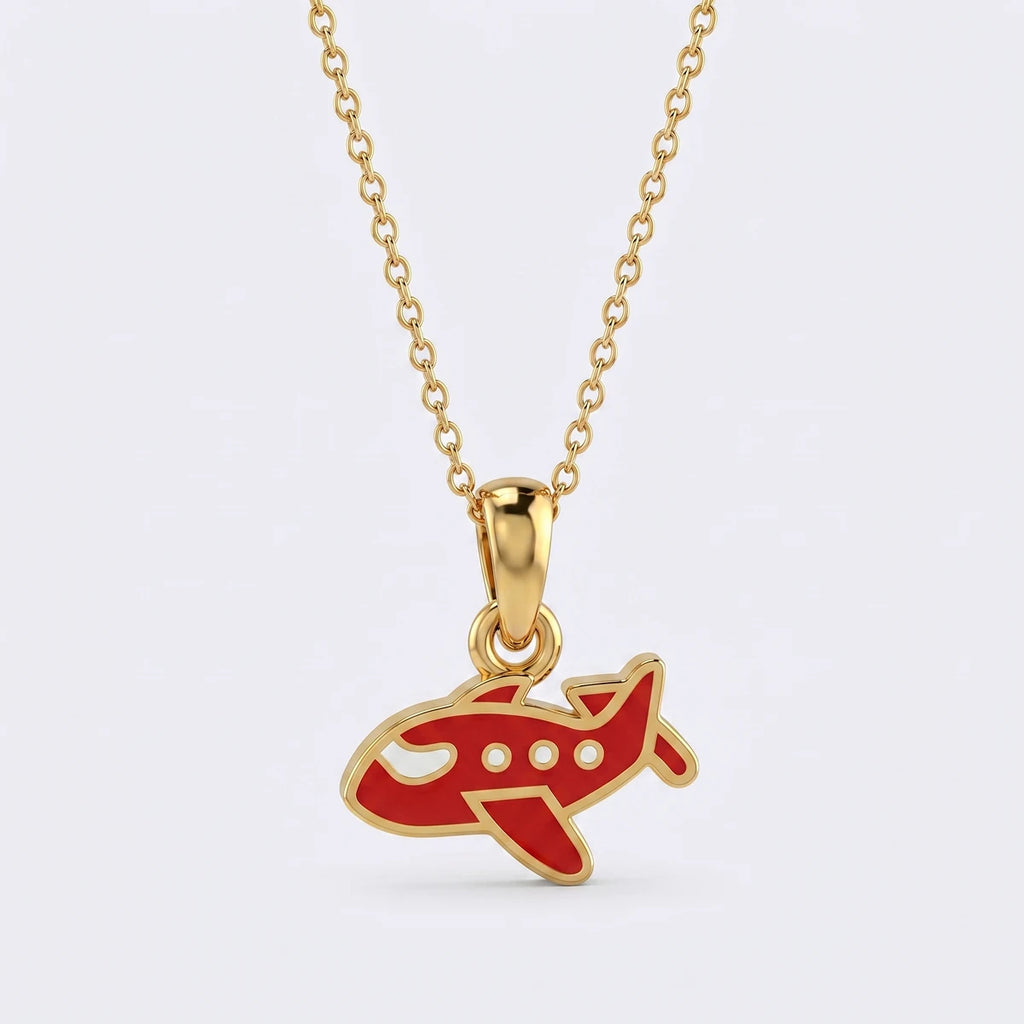 Sky Explorer Aeroplane Gold Pendant | Tinyfacets | travel inspired gold pendant
