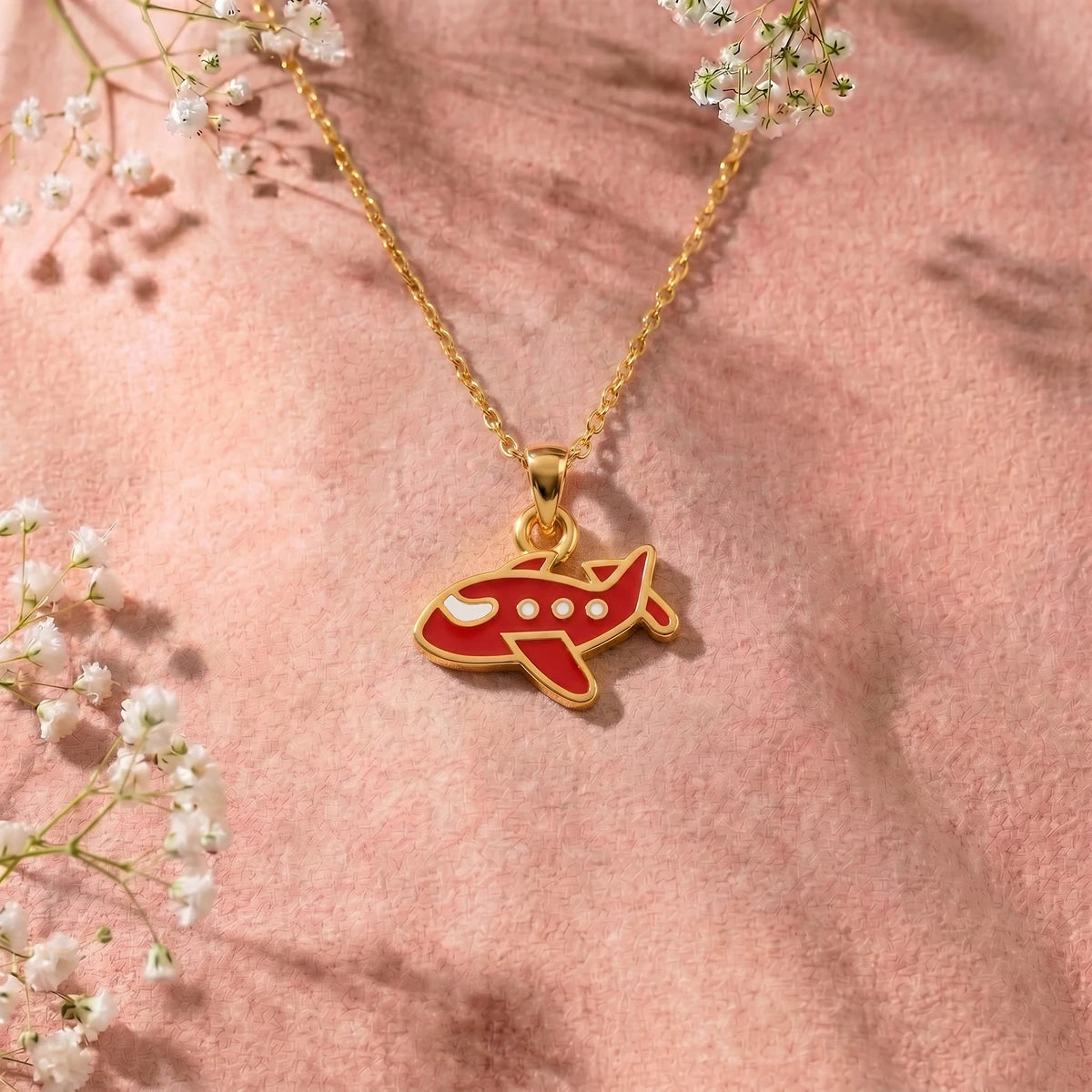 Sky Explorer Aeroplane Gold Pendant | Tinyfacets | aviation jewelry gold pendant