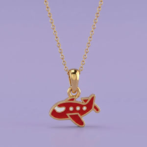 Aeroplane Gold Pendant for Boys