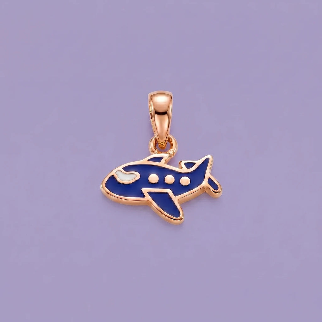 Sky Explorer Aeroplane Gold Pendant